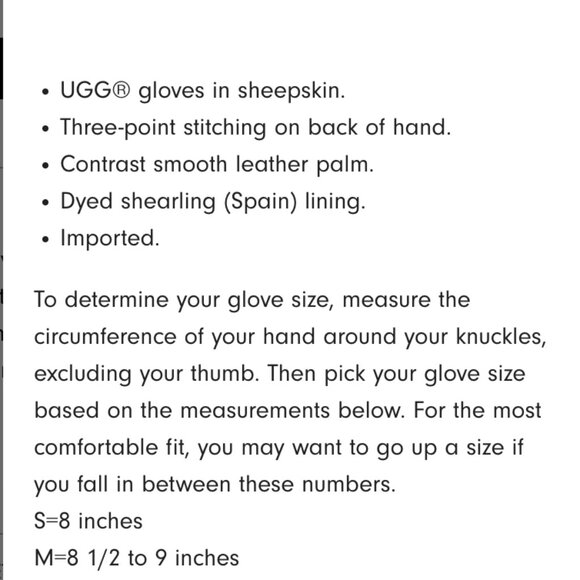 Men's UGG Three-Cord Contrast Sheepskin Gloves - Size LARGE - Picture 2 of 4